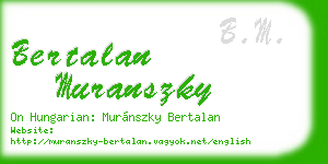 bertalan muranszky business card